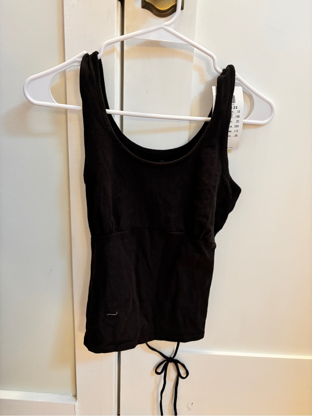 Brandy Melville Black Scoop Neck Tank with Drawstring